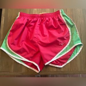 Pink and Green Nike Running Shorts. Size small.